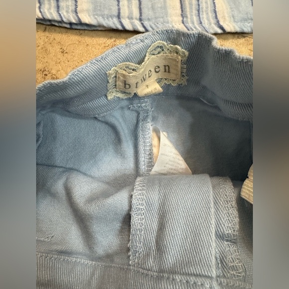 Girls Btween Two-Piece Blue and White Striped Top and Blue Pants Size 7 - Picture 4 of 6